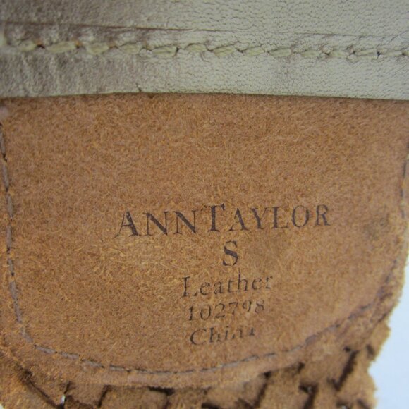 NEW Ann Taylor Women S Metallic Gold Woven Leather Wide Belt Ring Buckle main image 8